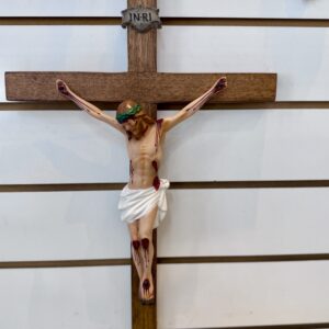 Cruz de Parede em Madeira e Resina - 52cm